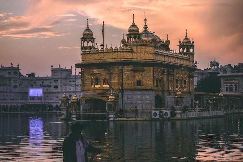 Golden temple reflection water